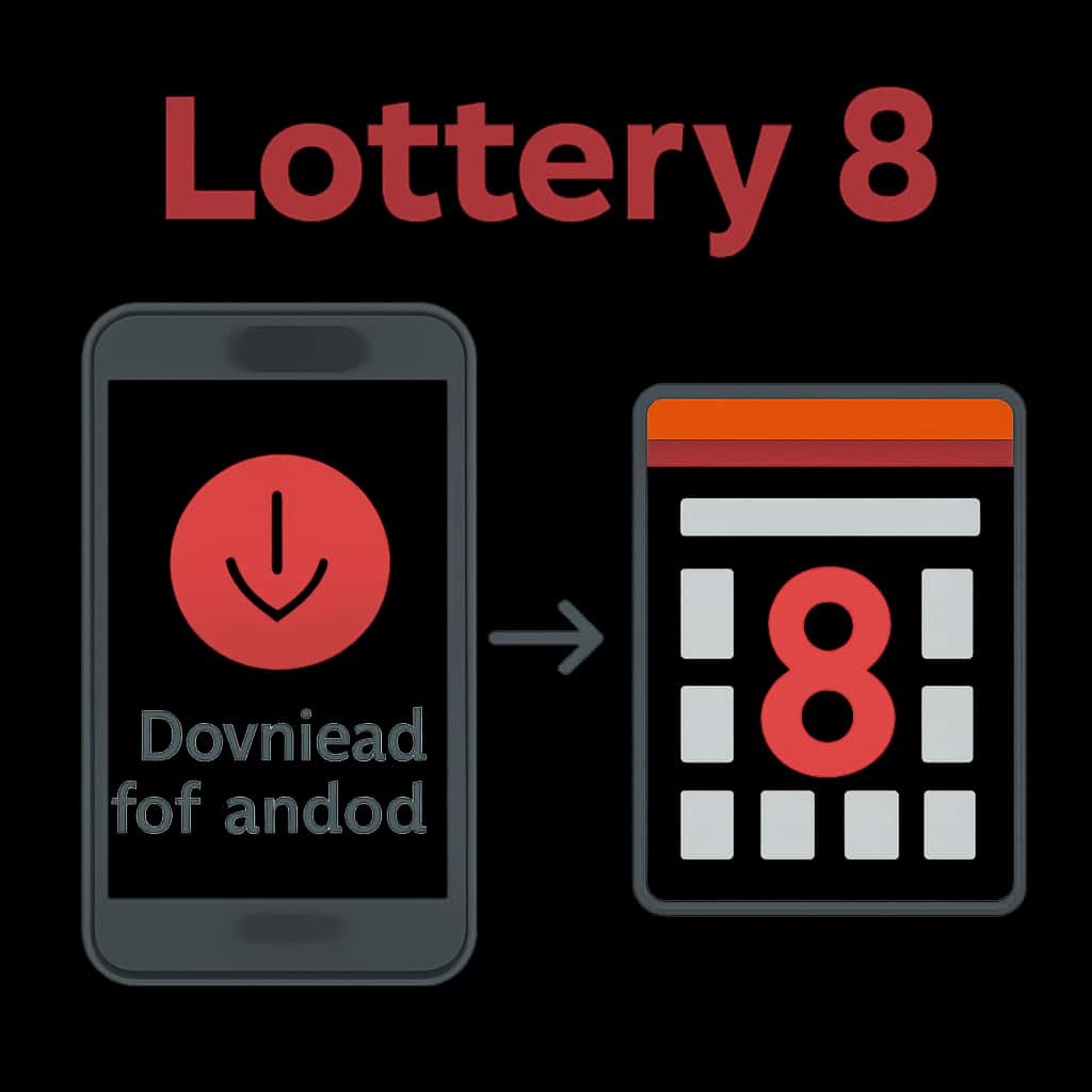 Educational illustration regarding the download process for Lottery 8.