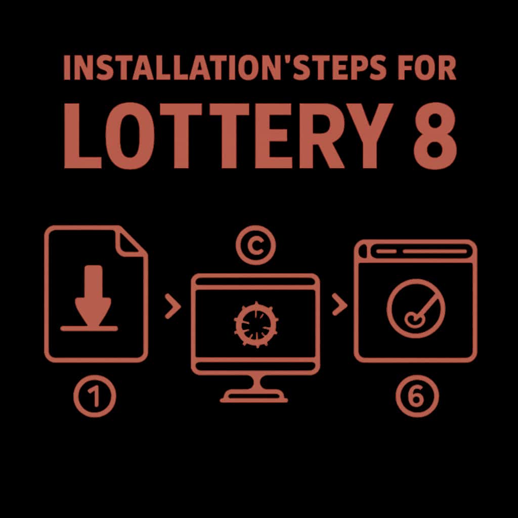 Diagram illustrating the installation steps for Lottery 8.