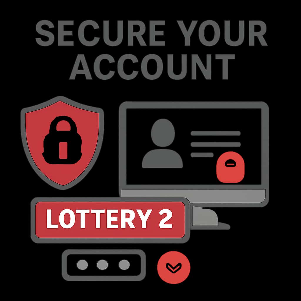 An illustration explaining steps for securing a Lottery 8 account.