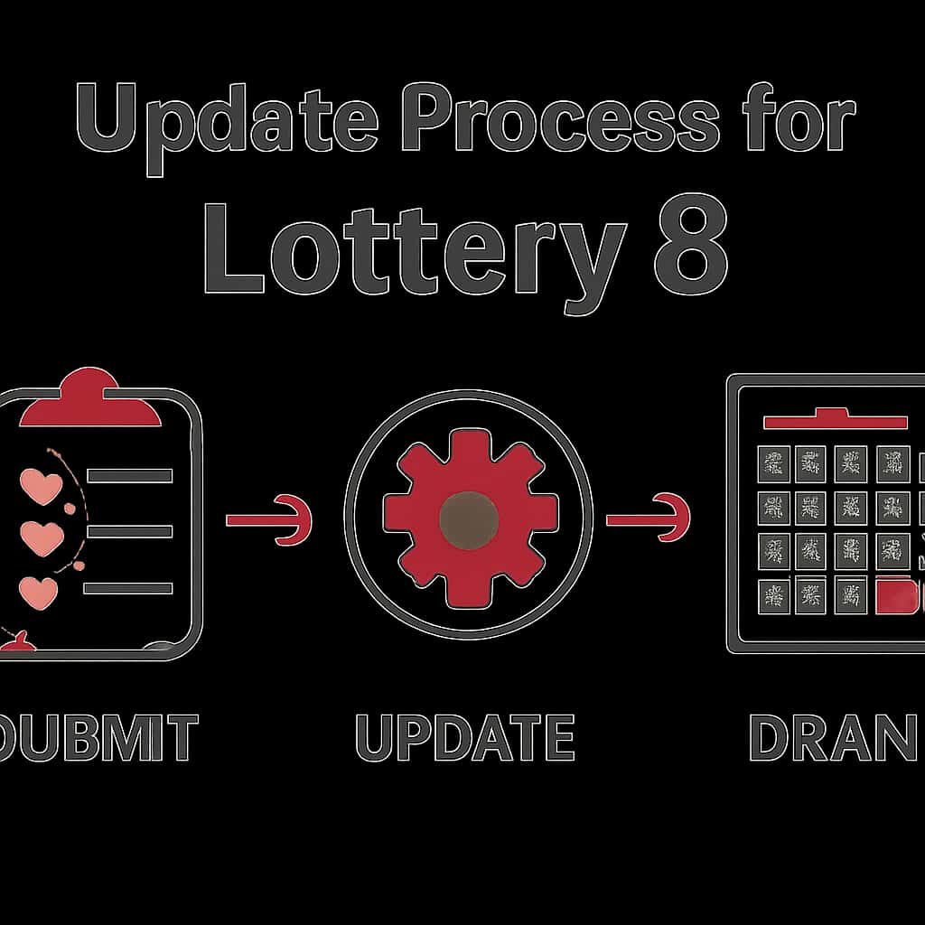 An educational diagram showcasing the update steps for Lottery 8.