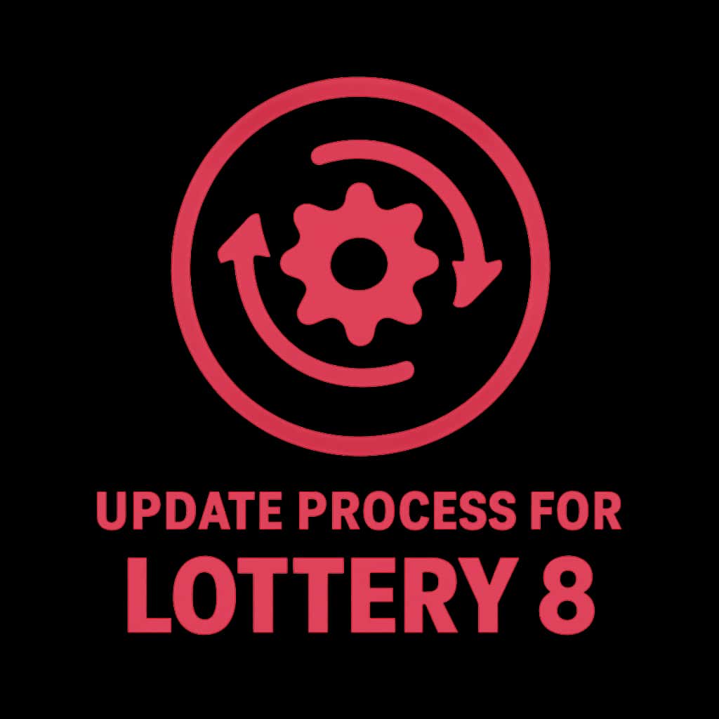 A badge illustrating the update guide for Lottery 8.